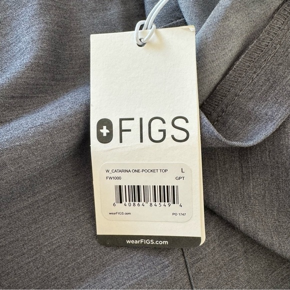 FIGS Catarina One-Pocket Scrub Top Graphite Gray Size Large - Picture 3 of 3